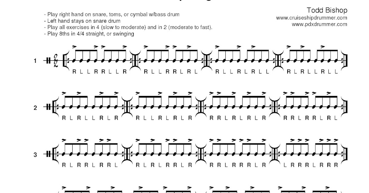 Cruise Ship Drummer! Survival chops right hand lead